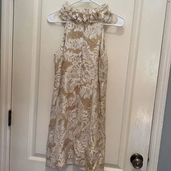 London Times adorable beige and cream sheath dress 6P - Picture 4 of 4